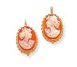 14k White Gold Wings of Love Diamonds Cameo