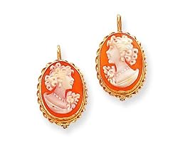14k White Gold Wings of Love Diamonds Cameo