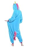 NEWCOSPLAY Unicorn Set Unisex Adult Onesies Pajamas Halloween Costumes (L, unicorn blue)