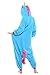 NEWCOSPLAY Unisex Adult Unicorn Pyjamas Halloween Costume (M, New Blue Unicorn)