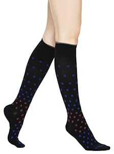 Buttons & Pleats Womens & Mens Medical Grade 20-30 mmHg Compression Socks Polka Dot ML