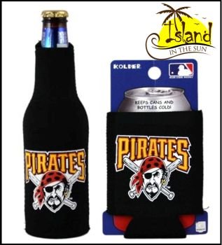 SET OF 2 PITTSBURGH PIRATES CAN & BOTTLE KOOZIE COOLER