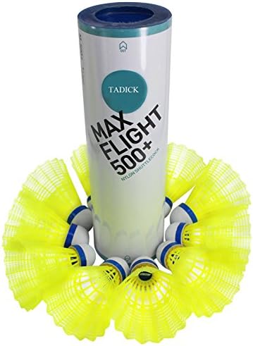 TADICK Badminton Shuttlecock Durable Plastic Nylon Ball for Practice (one tube (6 pieces))
