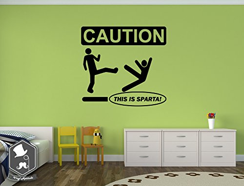 Caution This is Sparta 300 Inspired Funny Wall Picture Art Decal Sticker for your Home Decor Impovement