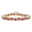 14K Yellow Gold Ruby and Diamond Bracelet