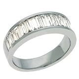 14k White Baguette 1.65 Ct Diamond Band Ring - Size 7.0