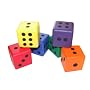 LARGE DICE (Set of 6) - covered foam dice for oodles of safe fun! (10cm D)