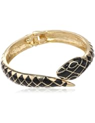 Snake Hinged Gold Tone Cuff Bracelet