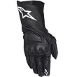 Alpinestars SP-8 Men's Leather Street Bike Racing Motorcycle Gloves w/ Free B&F Heart Sticker Bundle - Black