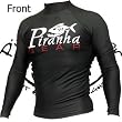 Grappling Rash Guard - Piranha Gear - Long Sleeve (Black)