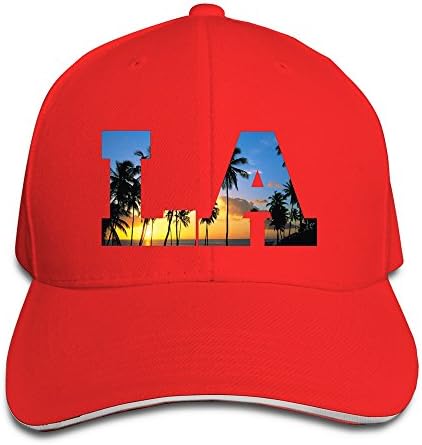 California Republic Palm Trees Adjustable Sandwish Mesh Hat Red