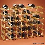 40 Bottle Peg Style Wine Rack: Lacquered Oak Beams & Pins