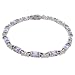 Sterling Silver Rhodium Plated Emerald Cut Fashion Bracelet, Lavender
