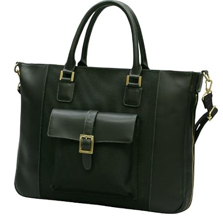 New Cless Nylon/Leather Tote Black