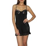 Womens Lingerie: Marilyn Monroe Padded Underwired Bra Lace Babydoll Chemise Intimate Apparel - Black