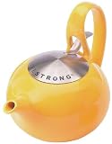 Livestrong by Chantal Jasmine Tea Pot with Stainless Lid and Mesh Infuser, Glossy Golden Yellow