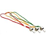 3 Whistles with Lanyard Sports Coach Personal Security