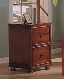 Dark Oak Finish Wood Home Office File Cabinet w/2 Drawers