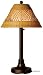 Java 16217 Bronze 34-inch Table Lamp With Walnut Wicker Shade