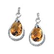 14K White Gold Briolette Citrine and Diamond Earrings