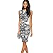 Doinshop Women Flower Printed Pencil Dress Fitted Sleeveless Dress Skirt