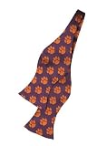 Clemson Bow Tie - Clemson University Purple Hand-Tied Bow Tie with Tiger Paw Logo