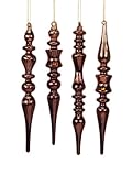Club Pack of 16 Nature's Glow Brown Finial Christmas Ornaments 9