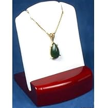 Pendant Earring Jewelry Display Pad White w/ Rosewood