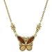  : FLIGHTS OF FANCY GOLD TONE TOPAZ HUED BUTTERFLY NECKLACE