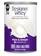 DESIGNER WHEY 100% Premium Whey Protein Powder, Plain & Simple, 12-Ounce Canister (Pack of 2)