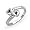 Platinum Plated Sterling Silver Round Diamond Black And White Double Heart Promise Ring (1/10 cttw)