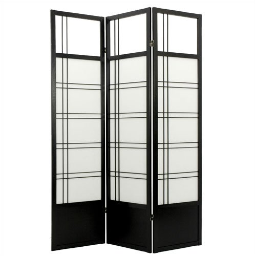 Oriental Furniture Kumo Classic Shoji Room Divider in Black SSCKMO-Black