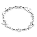 Playboy Bracelet Playboy Bunny Logo Link Bracelet with Crystals Authentic Licensed Playboy Jewelry CPBB1195