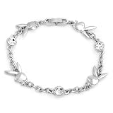 Playboy Bracelet Playboy Bunny Logo Link Bracelet with Crystals Authentic Licensed Playboy Jewelry CPBB1195