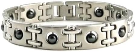 Black Pearl ~ Titanium Magnetic Therapy Bracelet - Size 6.5" 7.0" 7.5" 8.0" 8.5" 9.0" (8.0 Inch)