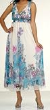 Chiffon Floral Sleeveless V-Neck Empire Waist Long Dress
