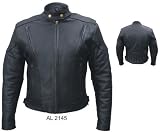 Ladies Naked Cowhide Leather Touring Motorcycle Jacket Vented, Euro collar,zipout liner. XS-5XL Reviews