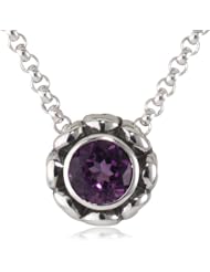 Zina Sterling Silver And Amethyst Swirl Flower Pendant, 18"