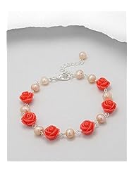 Rose Resin Bracelet In Zinc