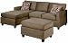 Bobkona Manhattan Reversible Microfiber 3-Piece Sectional Sofa Set, Saddle