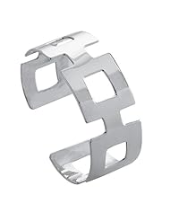 Sterling Silver Open Square Cuff Bracelet 32mm