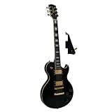 Richwood Guitars Les Paul copy: Black Beauty Les Paul Custom + Bag, Picks, Strap