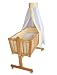 HONEY BEE komplette Babywiege / Bett / Stubenwagen, inklusive Matratze, Kinderbettgarnitur, Himmel und Himmelstange, gelb