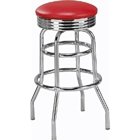 Click here to buy Retro Style Double Ring Diner Stool by Furniture.