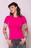 Ladies Tattoo Sleeve Shirt Fuschia Tattoo Sleeve Tee Shirt Koi Fish Tattoo Sleeves Medium - XXL