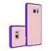Galaxy Note 7 Case, Bastex Rugged Slim Fit Shockproof Rubberized Plastic Crystal Clear Back Panel Flexible Purple Bumper TPU Case Cover for Samsung Galaxy Note 7