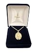 Gold Religious Miraculous Virgin Mary Pendant Necklace 18"