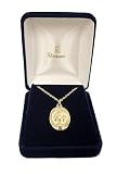 Pack of 2 Gold Blessed Virgin Miraculous Saints Medals Pendant Necklaces 18