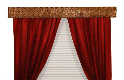 BCL Drapery Hardware 40BRAG Curtain Rod Valance, Braid on Handcrafted Solid Steel Frame, Antique Gold, 40-Inch