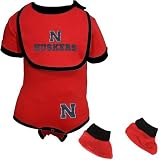 Nebraska Cornhuskers Scarlet Infant Football Bib & Booties Set
